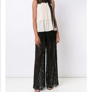 Palazzo wide leg sheer lace pants